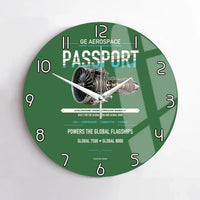 Thumbnail for PASSPORT design on green no frame wall clock