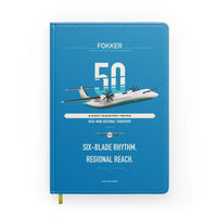 Thumbnail for Fokker 50 design on turquoise notebook