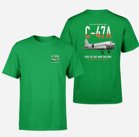 Thumbnail for C-47A Skytrain design on green double-side t-shirt, double-side print