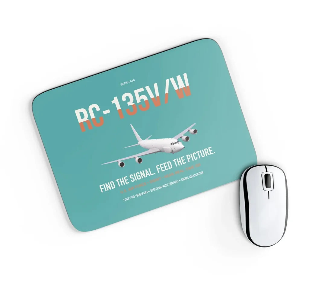 RC-135V W Rivet Joint design on turquoise rectangle mouse pad