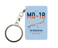 Thumbnail for MQ-1B Predator design on light blue designed key chain, double-side print