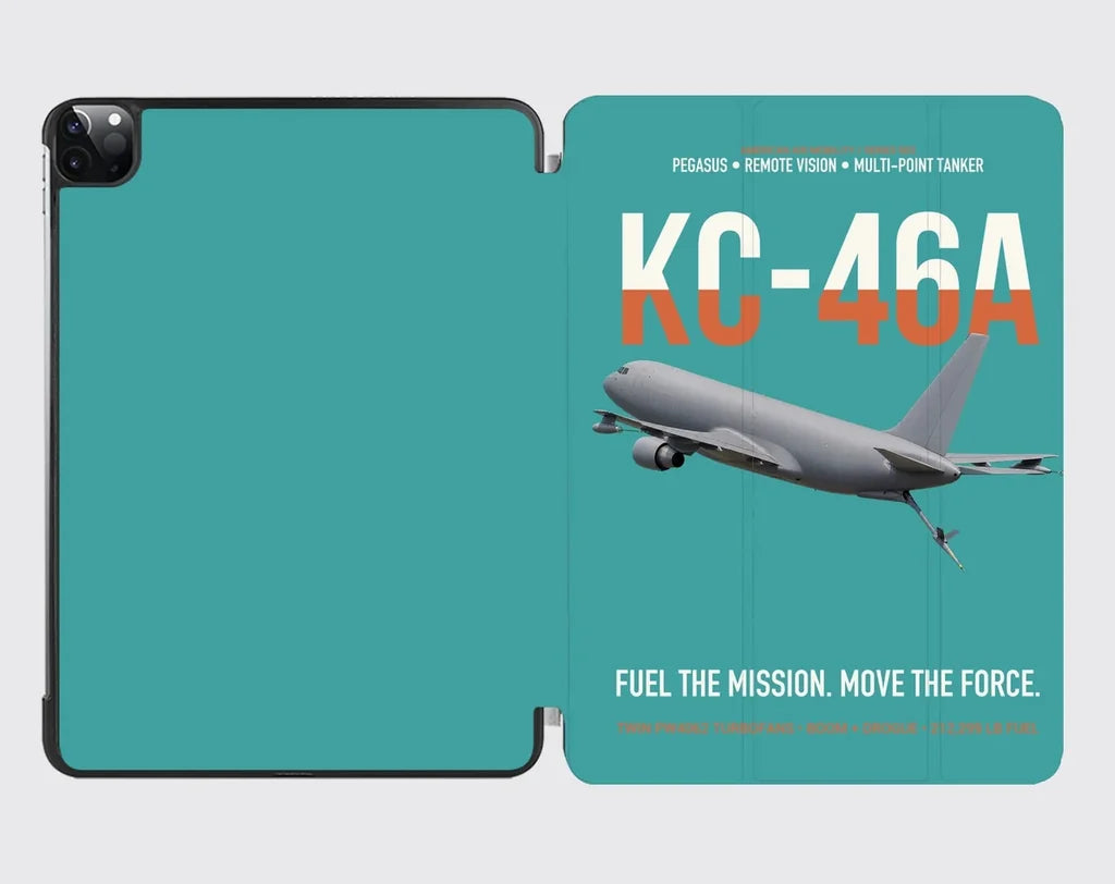 KC-46A PEGASUS design on turquoise ipad tablet case