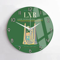 Thumbnail for Luxor International Airport (LXR) design on green no frame wall clock