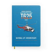 Thumbnail for Turkish Aerospace T625 Gökbey design on turquoise notebook