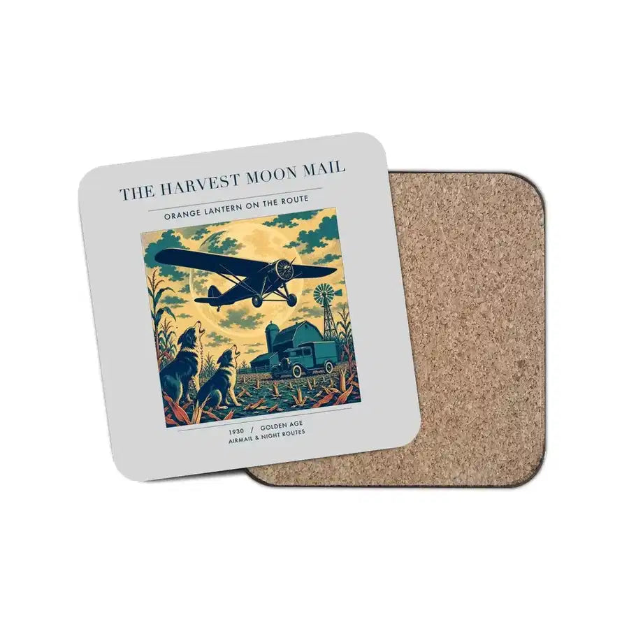 The Harvest Moon Mail - Designed Coasters design on light gray 1-piece