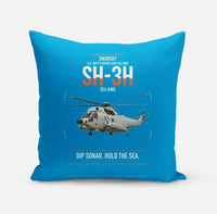 Thumbnail for Sikorsky SH-3H Sea King design on turquoise pillow