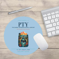 Thumbnail for Panama City Tocumen International Airport (PTY) design on light blue round mouse pad