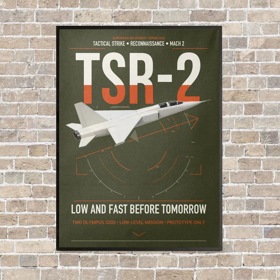 BAC TSR-2 vertical canvas print - framed - green army background