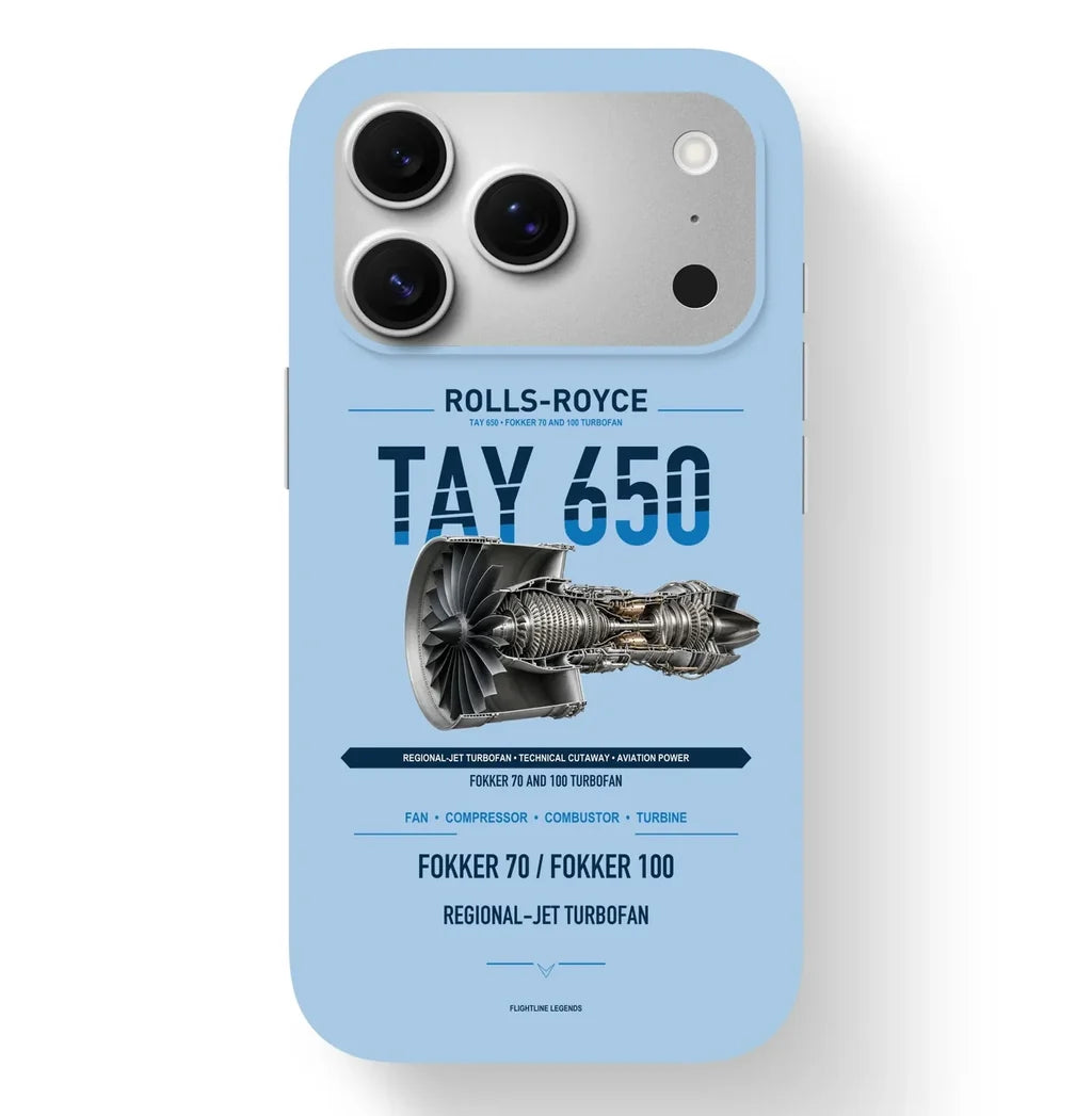 TAY 650 Case design on light blue iphone case