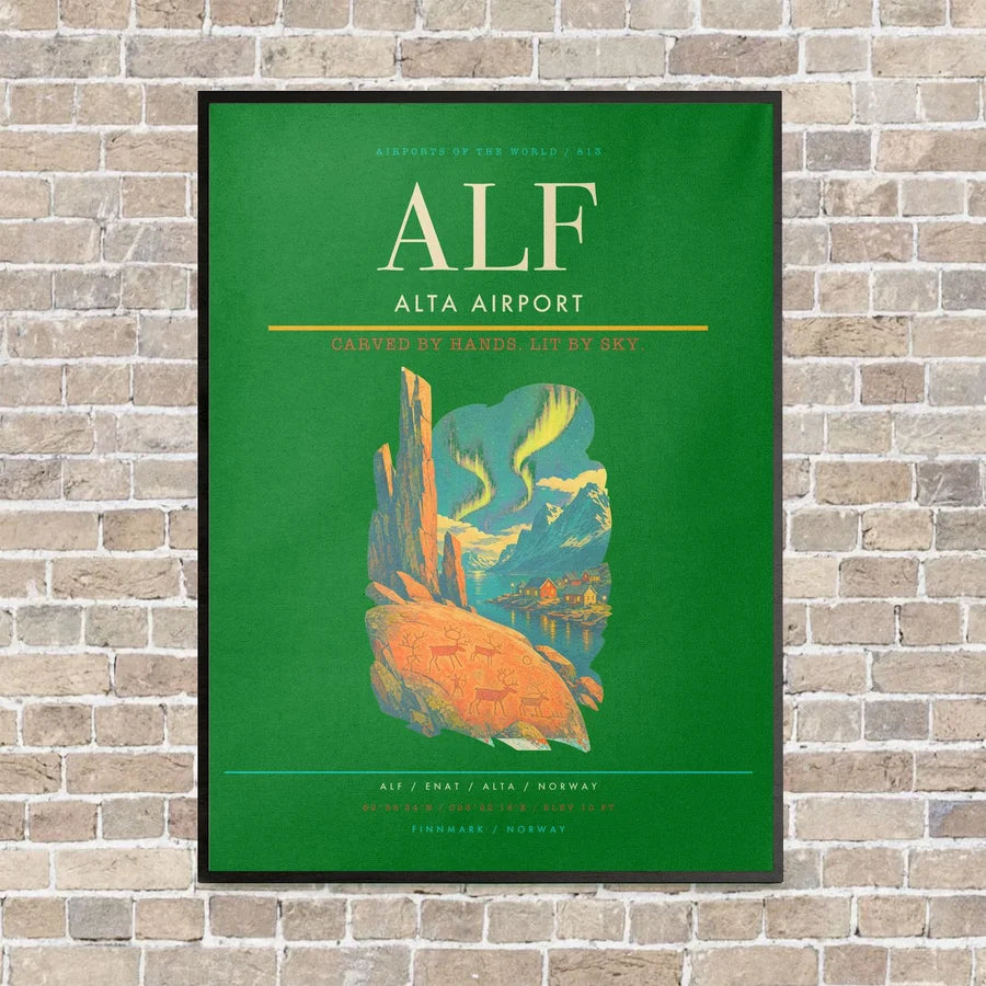 Alta Airport ALF - Canvas Framed - Green