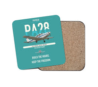 Thumbnail for Piper PA-28 Cherokee design on turquoise 1 piece coaster