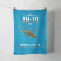 Thumbnail for Bell AH-1G Cobra design on turquoise towel