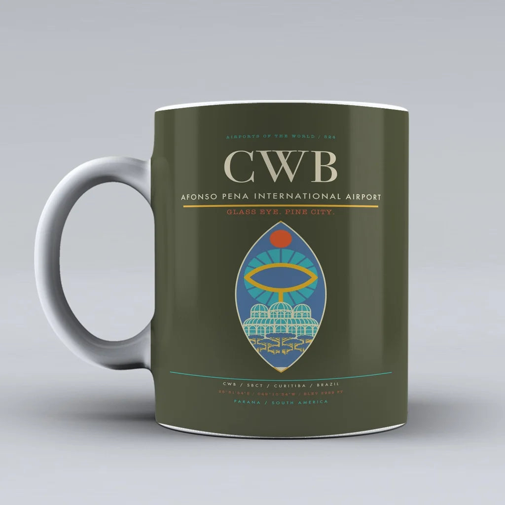Pena International Airport CWB Mug design on green army afonso