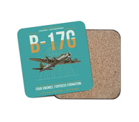 Thumbnail for B-17G Flying Fortress design on turquoise 1 piece coaster