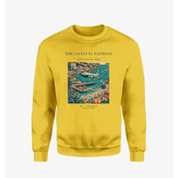 Thumbnail for VINTAGE G4096 - The Coastal Express - Designed Sweatshirts design on yellow