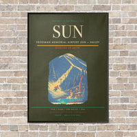 Thumbnail for Friedman Memorial Airport SUN — Hailey vertical canvas print - framed - green army background