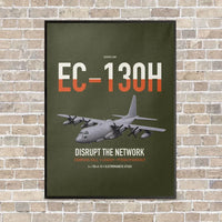 Thumbnail for EC-130H Compass Call vertical canvas print - framed - green army background