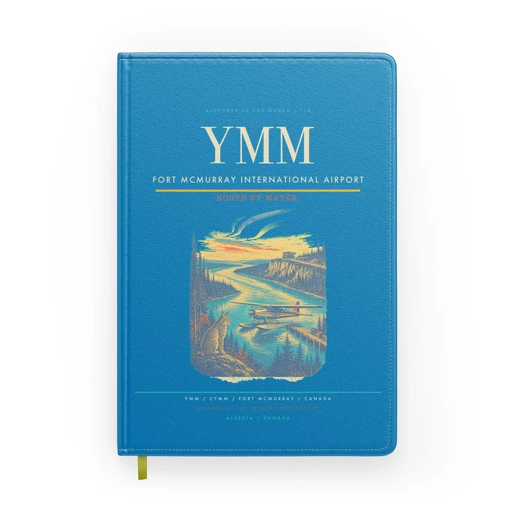 Fort McMurray International Airport (YMM) design on turquoise notebook