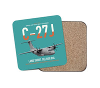 Thumbnail for C-27J Spartan design on turquoise 1 piece coaster