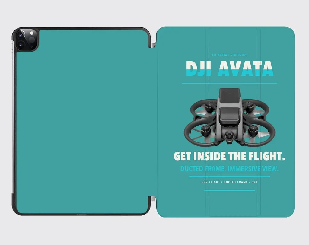 DJI Avata design on turquoise ipad tablet case