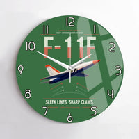 Thumbnail for F-11F Tiger design on green no frame wall clock