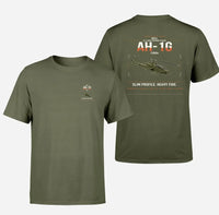 Thumbnail for Bell AH-1G Cobra design on green army t-shirt, double-side print