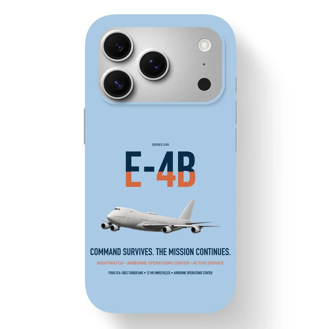 E-4B Nightwatch design on light blue magsafe iphone case, for iPhone 17 Pro
