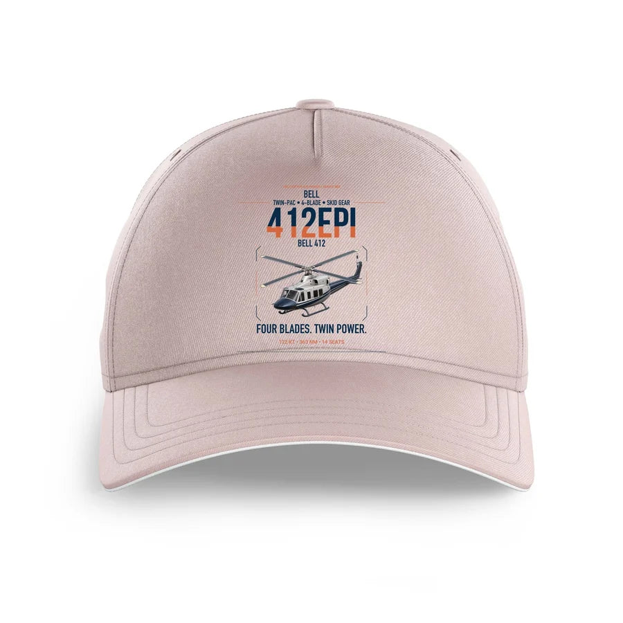 Bell 412EPI design on pink printed hat