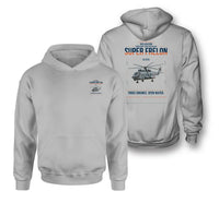 Thumbnail for Sud Aviation SA 321G Super Frelon design on light gray double-side hoodie, double-side print