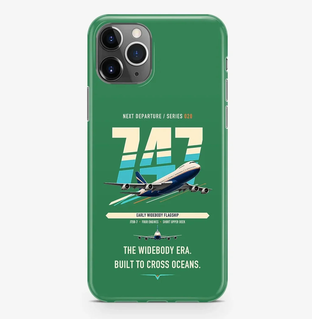 Boeing 747-200B design on green magsafe iphone case
