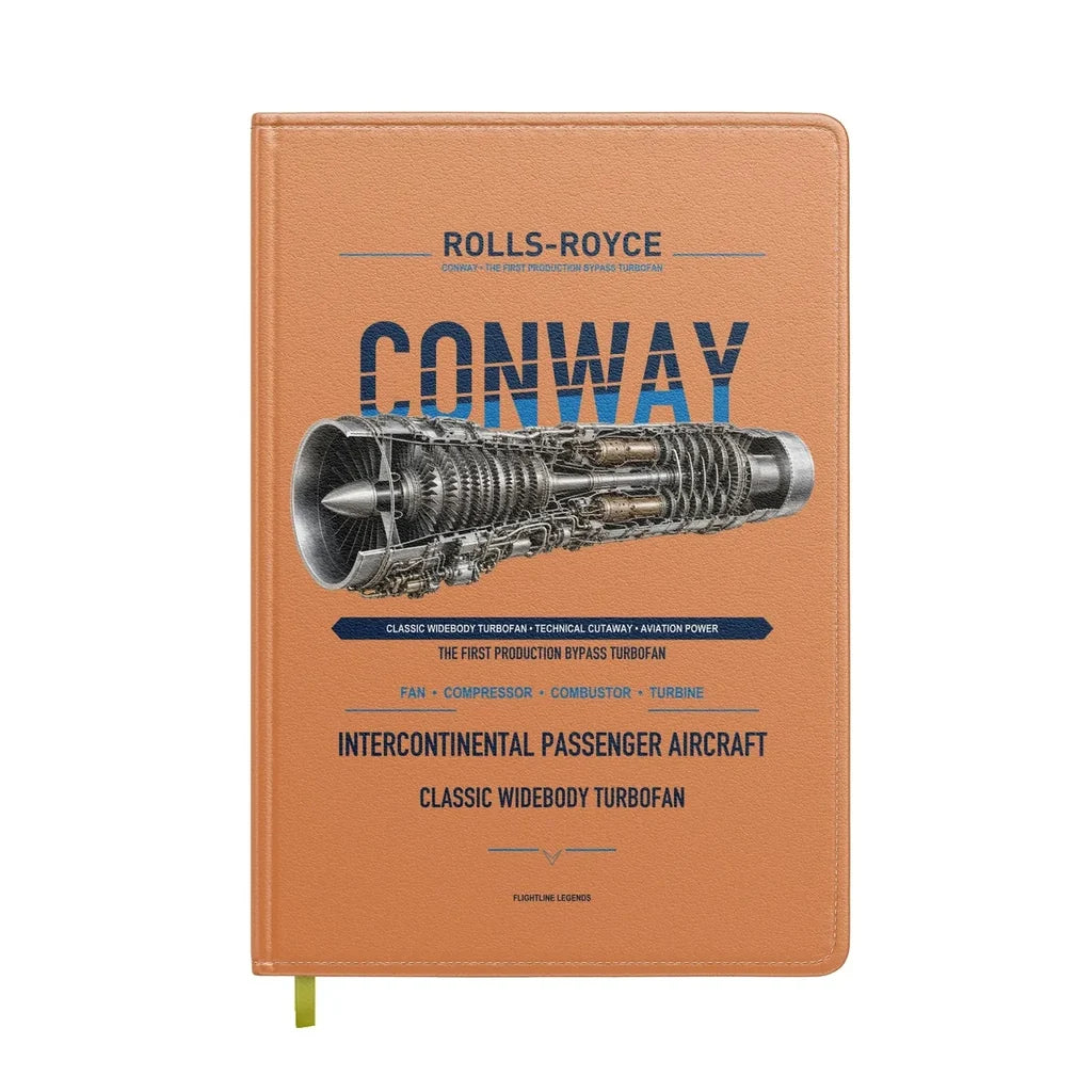 CONWAY design on orange notebook