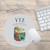 Thumbnail for Billy Bishop Toronto City Airport (YTZ) design on light gray round mouse pad