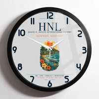 Thumbnail for Honolulu Daniel K. Inouye International Airport (HNL) design on light gray framed wall clock