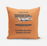 Thumbnail for Cessna Citation Sovereign+ design on orange pillow