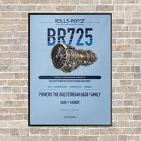 Thumbnail for BR725 vertical canvas print - framed - light blue background