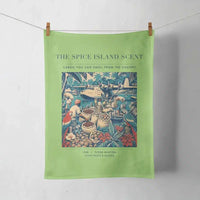 Thumbnail for VINTAGE G4279 - The Spice Island Scent - Designed Towels design on lightgreen