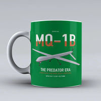 Thumbnail for MQ-1B Predator design on green ceramic mug, double-side print