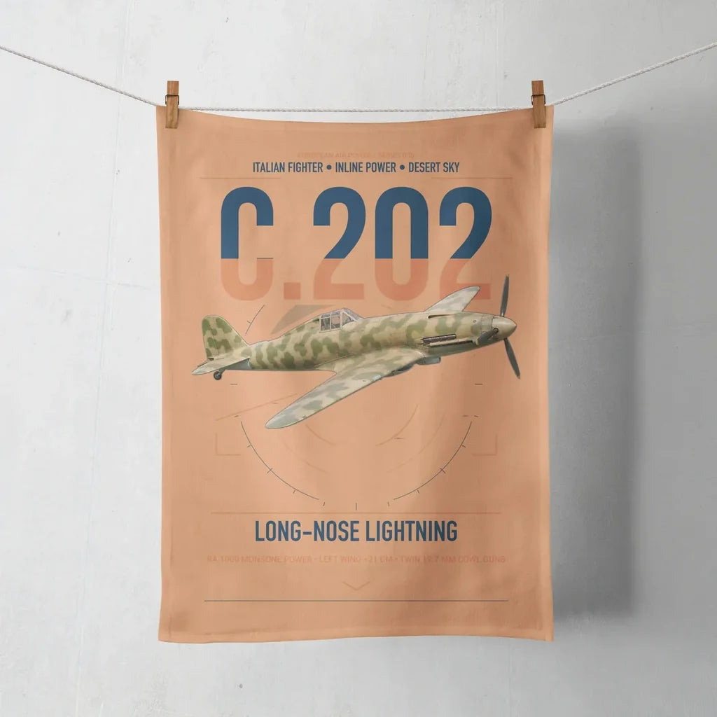 Macchi C.202 Folgore design on orange towel