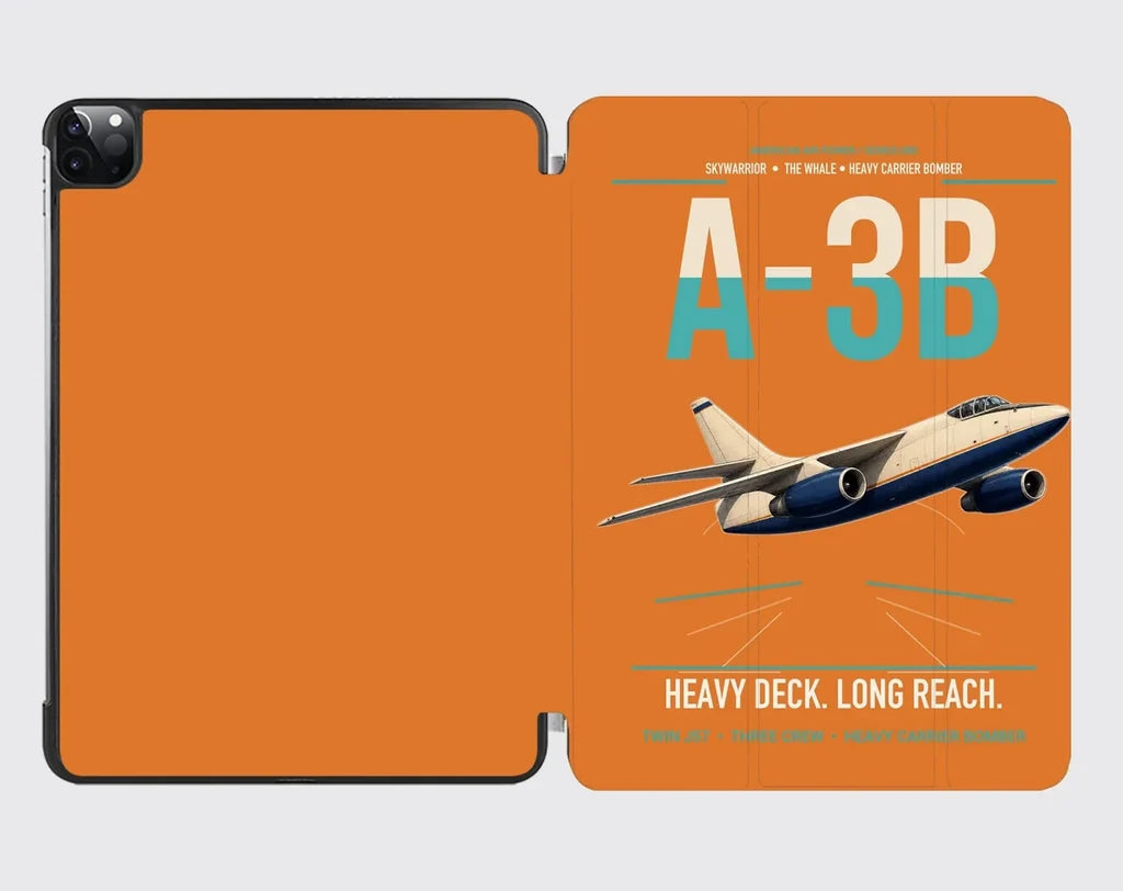 A-3B Skywarrior design on orange ipad tablet case