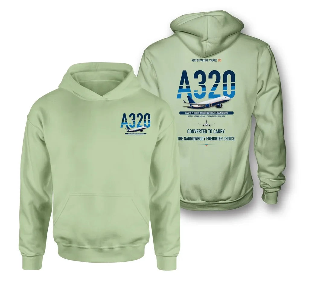 Airbus A320P2F design on light green hoodie