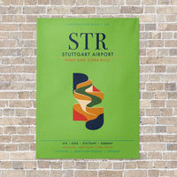 Thumbnail for Stuttgart Airport STR vertical canvas print - no frame - light green background