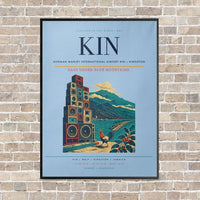 Thumbnail for Norman Manley International Airport KIN — Kingston vertical canvas print - framed - light blue background