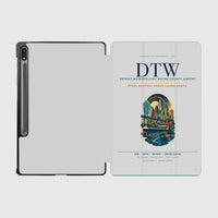 Thumbnail for Detroit Metropolitan Wayne County Airport (DTW) design on light gray samsung tablet tablet case