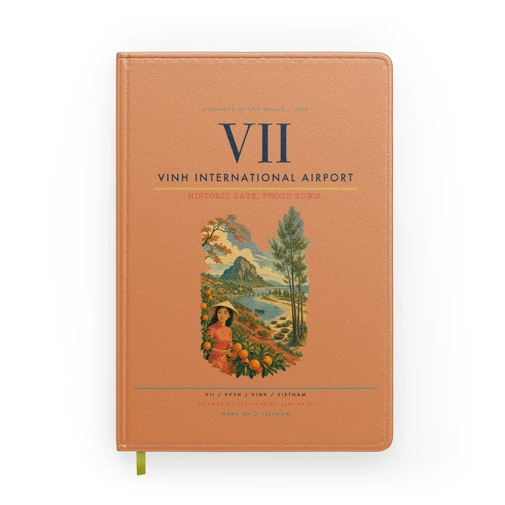 Vinh International Airport (VII) design on orange notebook