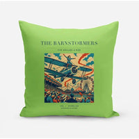 Thumbnail for VINTAGE G4017 - The Barnstormers - Designed Pillows design on lightgreen