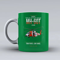 Thumbnail for Sikorsky MH-60T Jayhawk design on green ceramic mug, double-side print