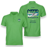Thumbnail for Cessna 177B Cardinal design on light green double-side polo t-shirt, double-side print