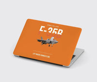 Thumbnail for F-35B Lightning II Lift Where Runways End design on orange MacBook case