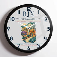 Thumbnail for Aeropuerto Internacional de Guanajuato (BJX) design on light gray framed wall clock