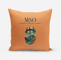 Thumbnail for Missoula Montana Airport (MSO) design on orange pillow